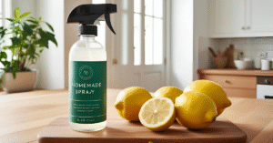 Une bouteille de produits ménager naturelle au huile essentiel