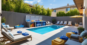 Un coin piscine bien aménager et rangée