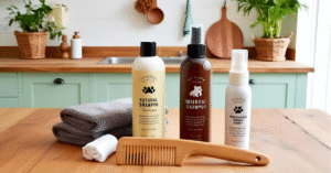 des produits d'animaux sur le comptoirs