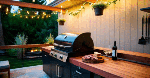 un magnifique coin bbq extérieur